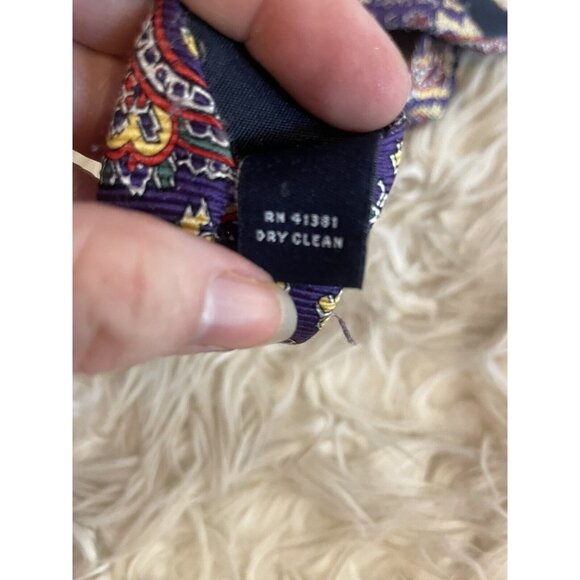 American Living Paisley Tie Purple Yellow Red - Picture 5 of 6